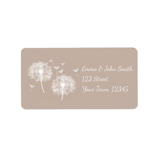 Pusteblume - braun | romantischer adressetikett (Framsidan)