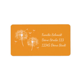 Pusteblume - orange | romantischer adressetikett