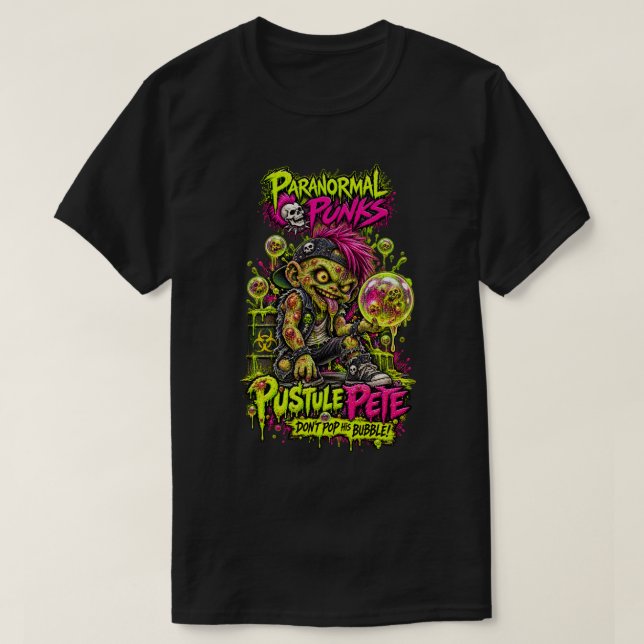 Pustule Pete — Paranormala Punks T Shirt (Design framsida)