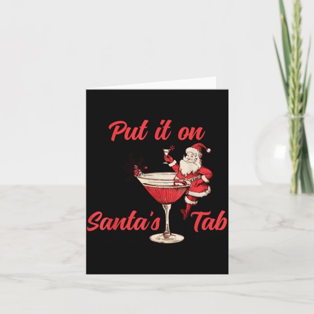 Put It On Santas Tab Funny Christmas Santa Tail Re Kort (Framsida)