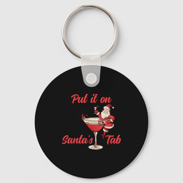 Put It On Santas Tab Funny Christmas Santa Tail Re Nyckelring (Framsida)