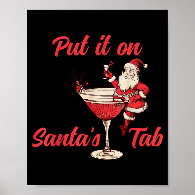 Put It On Santas Tab Funny Christmas Santa Tail Re Poster (Framsidan)