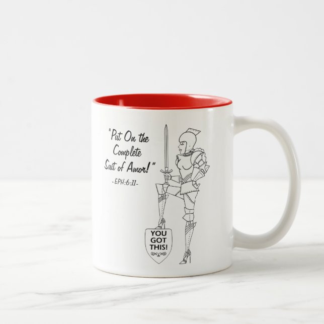 "Put on the complete Suit of Armor"  Two-Tone Coff Två-Tonad Mugg (Höger)