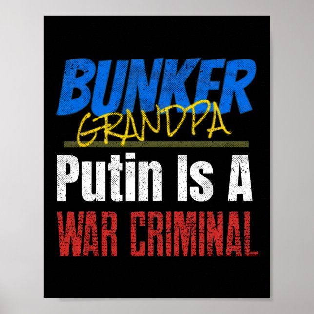 Putin är en krigsförbrytare Ukraina Ukrainska  Poster (Framsidan)