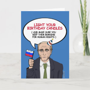 Putin Birthday Card - Behålla dina ljus för att br Kort
