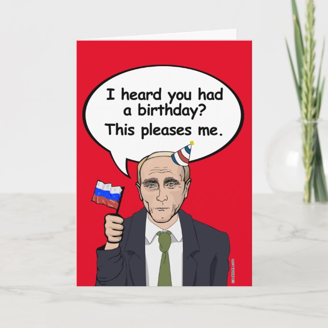 Putin Birthday Card - det gläder mig - - Val Kort (Framsida)