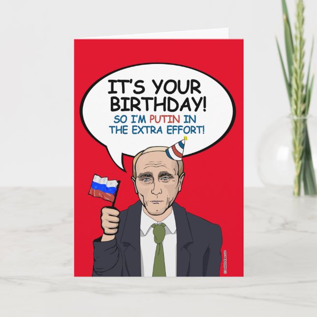 Putin Birthday Card - jag är Putin i extra Feffor Kort (Framsida)