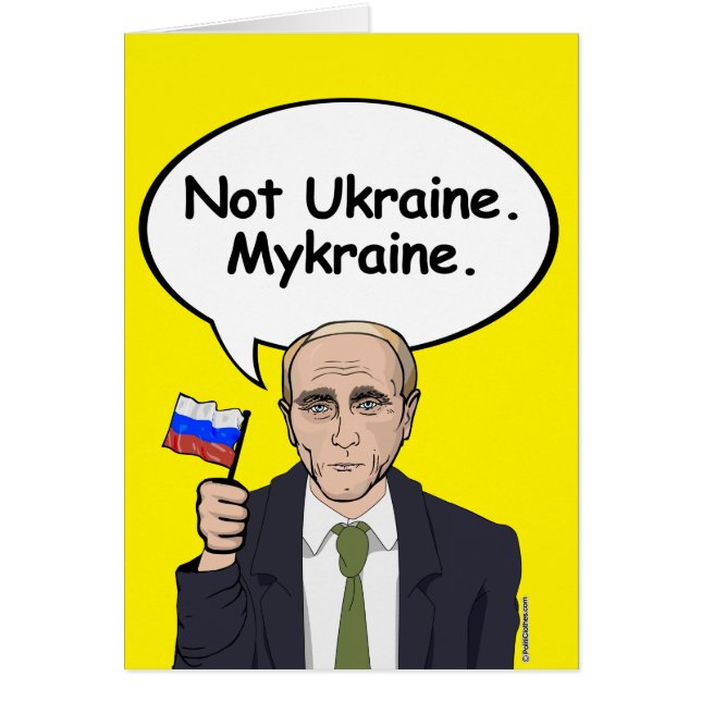 Putin Birthday Card - not Ukraina Mykraine - Ele Hälsningskort (Framsidan)