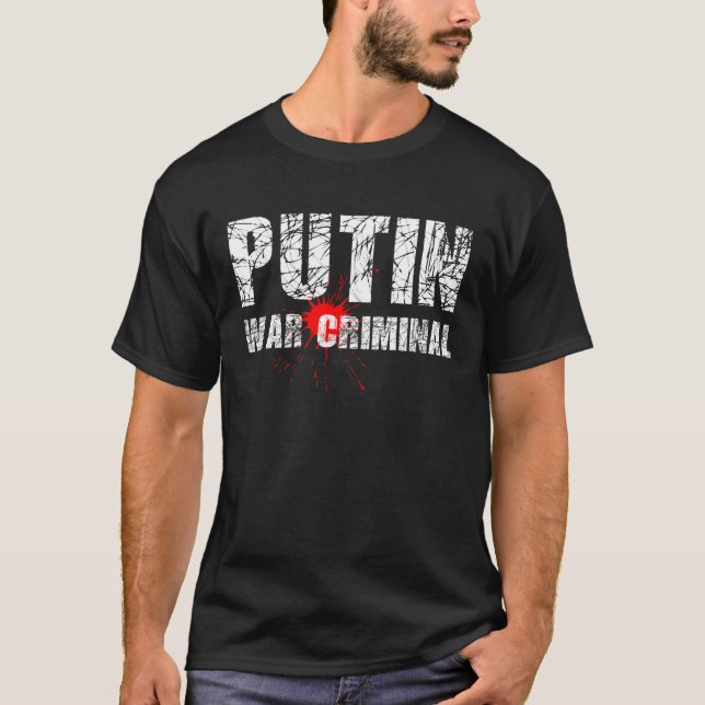 Putin krig brottsling t shirt (Framsida)