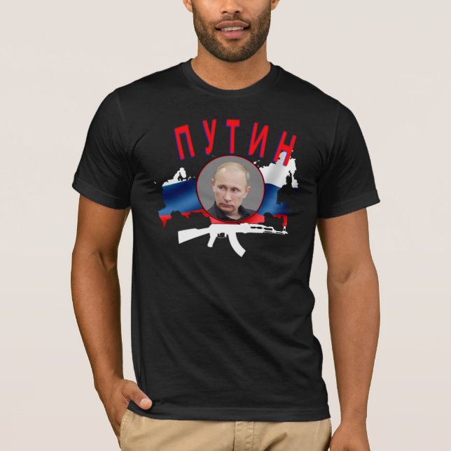 PUTIN med AK (mörk) Tee (Framsida)