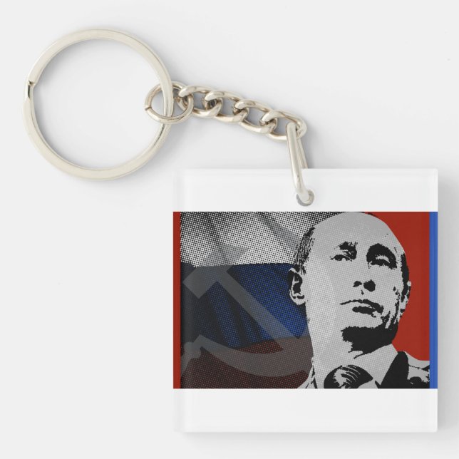 Putin med den ryska flaggan (Framsidan)