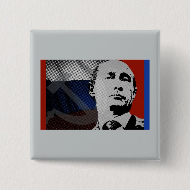 Putin med rysk flagg knapp (Framsida)