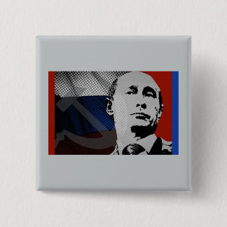 Putin med rysk Flagga Knapp