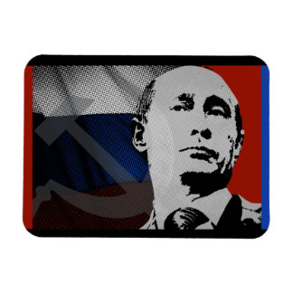 Putin med rysk Flagga Magnet