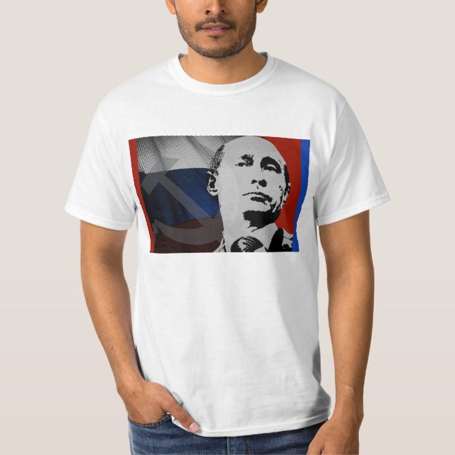 Putin med rysk Flagga T-shirt (Framsida)