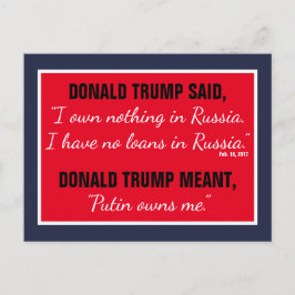 Putin Owns Trump Rysslands president Politik Vykort