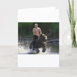 Putin rider en björn! kort