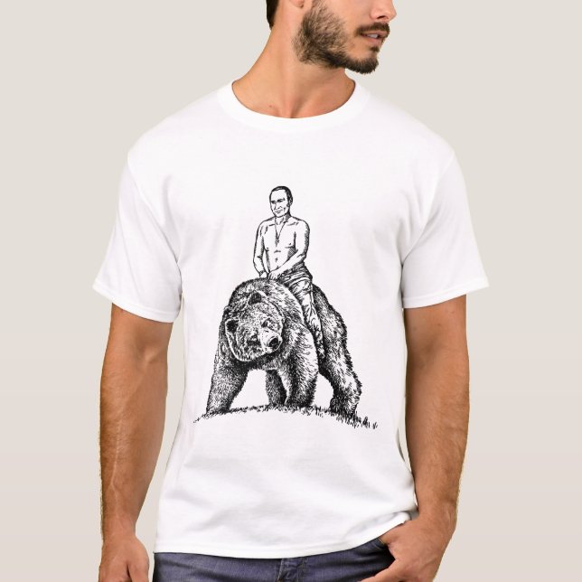Putin Rider ett björn Ryssland Politik T Shirt (Framsida)