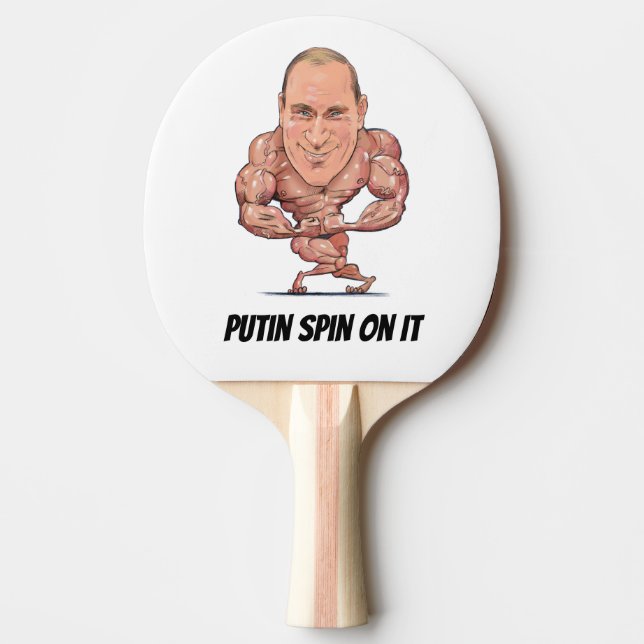 Putin snurrande på den pingisracket (Framsidan)
