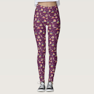Putple Bok Älskare Leggings