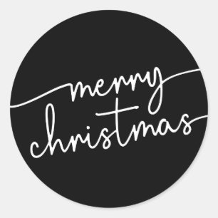Putsad elegans: Fancy Script God Jul Runt Klistermärke