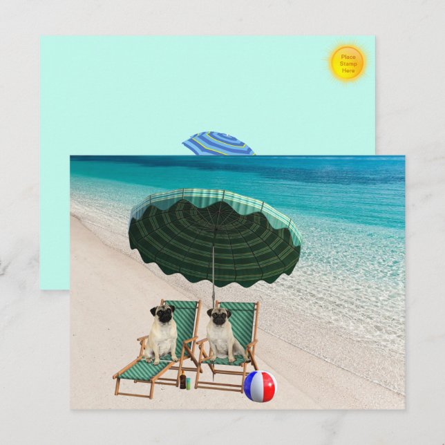 Putsar på Beach-vykortet Helg Vykort (Fram/baksida)