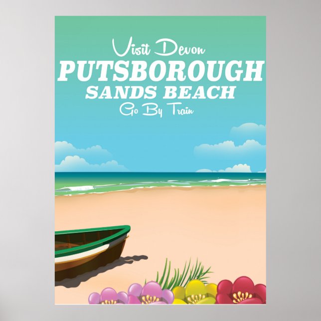 Putsborough Sands Beach Devon resemålning Poster (Framsidan)