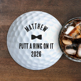 Putt a Ring on It Golf Speningsfest Bröllop Underlägg Papper Rund