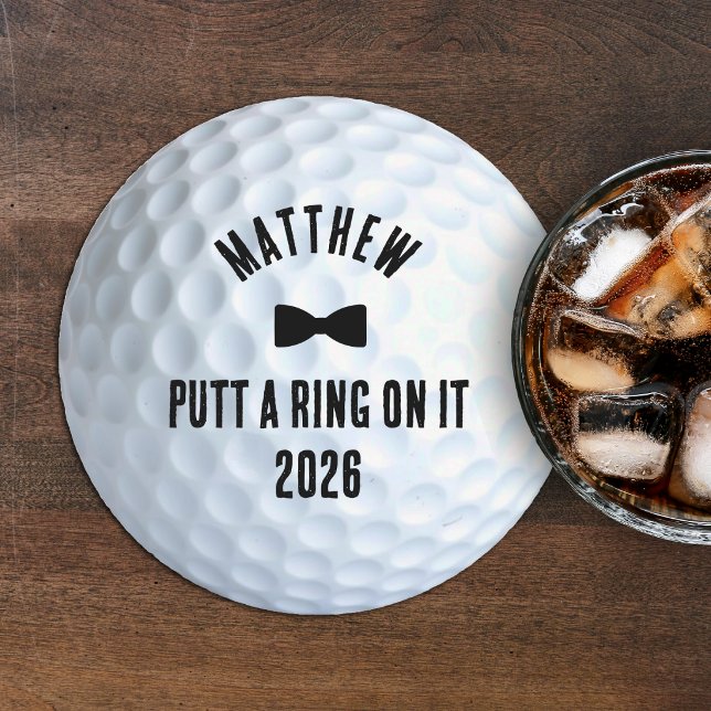 Putt a Ring on It Golf Speningsfest Bröllop Underlägg Papper Rund (Skapare uppladdad)