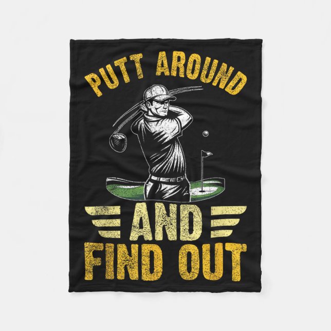 Putt Around And Find Out Funny Golf Quote  Fleecefilt (Framsidan)