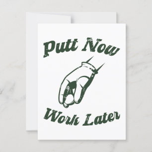 Putt.o.m. arbeta senare, fina Golf-presentationer Vykort