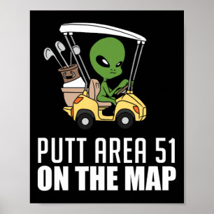 Putt område femtioett 51 på kartan golf spelare Al Poster