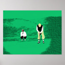 Putt - Original Golf Art-utskrift Poster