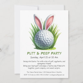 Putt & Peep Party Golf-inbjudan Påsk Inbjudningar