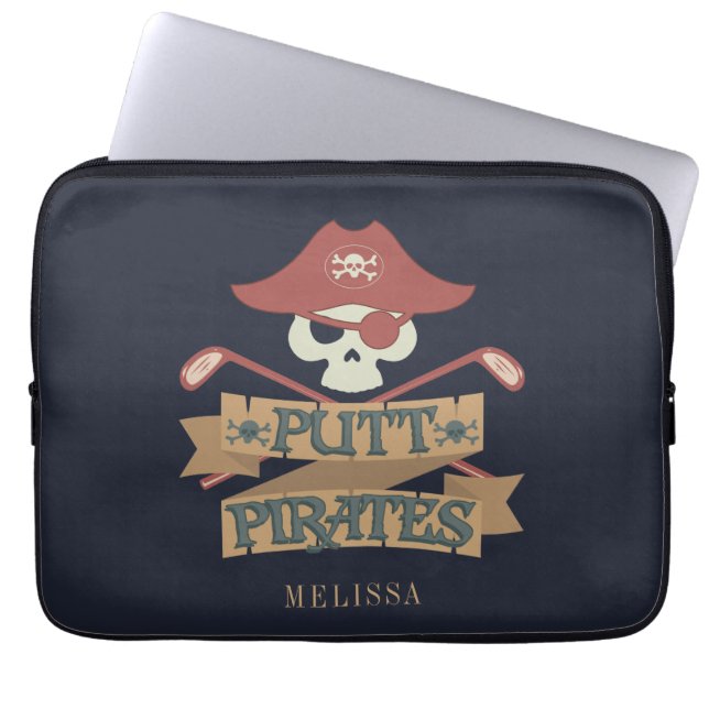 Putt Pirater Golfing Hobby Sports Laptop Fodral (Framsidan)