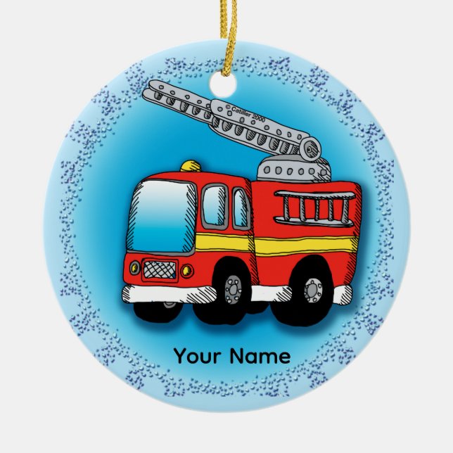 Putt Putt brandbil brandman Ornament (Framsidan)
