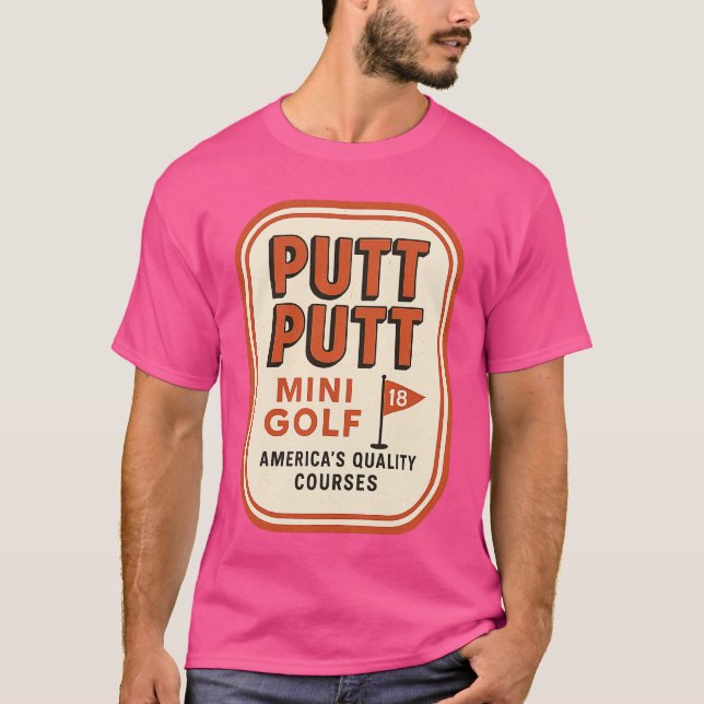 Putt Putt Mini Golf Retro 1980-talet T Shirt (Framsida)