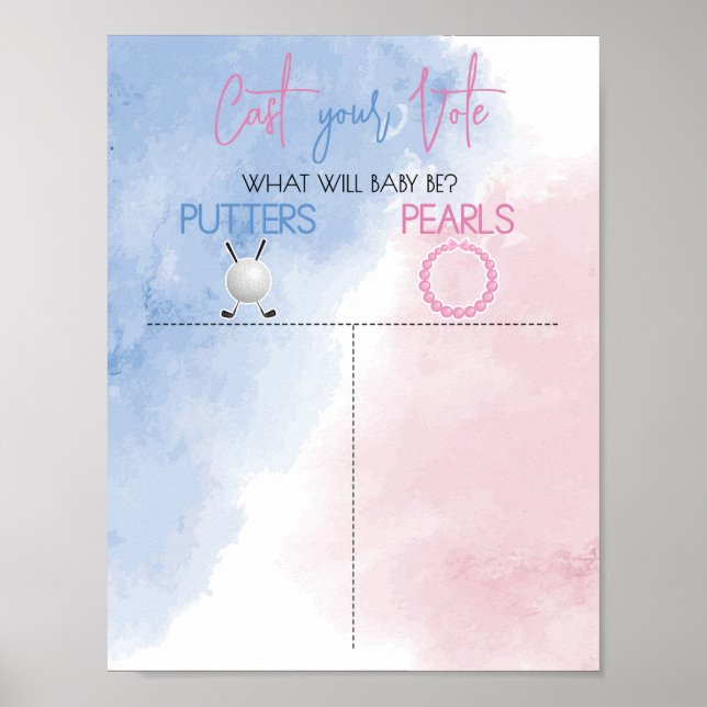 Putters eller Pearls Gender Reveal Cast din röst Poster (Framsidan)
