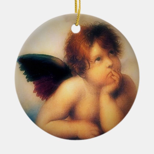 Putti Angel Julgransprydnad Keramik (Framsidan)