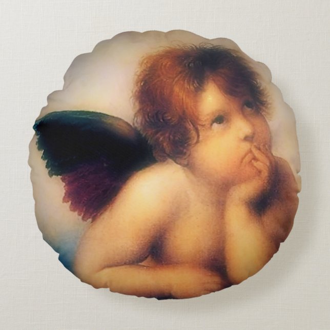 Putti Angel Rund Kudde (Framsidan)