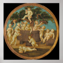 Putti med Vin Press - Raphael Fine Art Poster