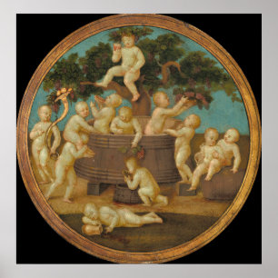 Putti med Vin Press - Raphael Fine Art Poster