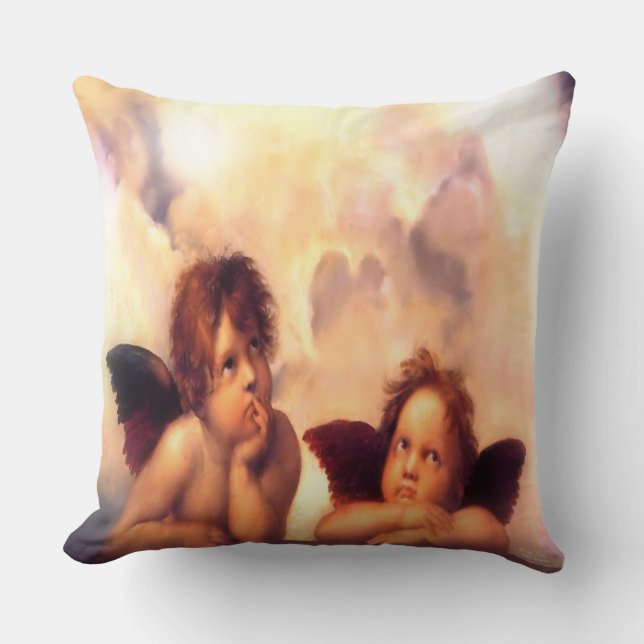 Putti Pair of Änglar Kudde (Framsida)