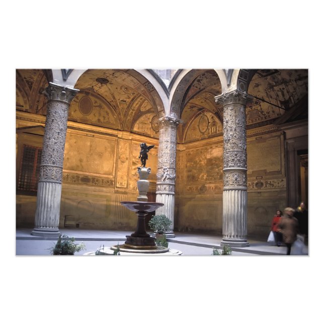 Putto med delfinkopia av Andrea del Fototryck (Framsidan)