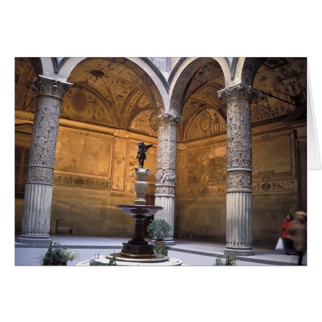 Putto med delfinkopia av Andrea del Hälsningskort (Framsidan Horizontal)