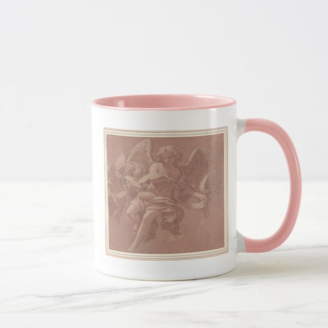 Putto och ängelinnehav en banderoll mugg (Höger)