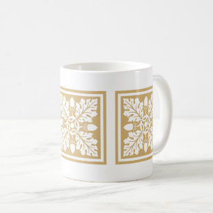 Putty Acorn och Löv Tile Design Coffee Mugg