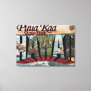 Puua Kaa delstatspark, Hawaii - stor brevplats Canvastryck