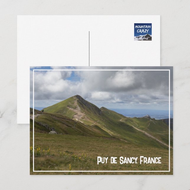 Puy de Sancy Volcanic Ligcape, Frankrike Helg Vykort (Fram/baksida)