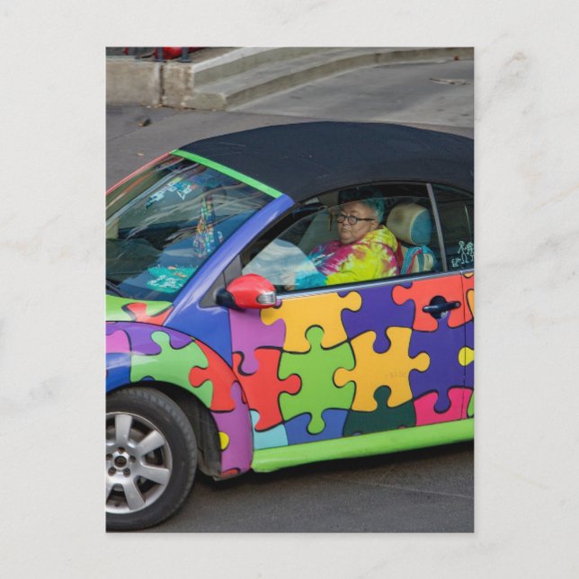 PUZLE KRYP CAR POSTCARD VYKORT (Framsida)